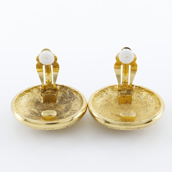 CHANEL Gold Logo Earrings